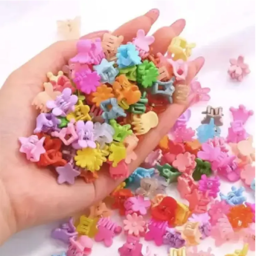 25/50 pcs Kids' Mini Matte and Shine Hair Clips, Cute Hairpin For Girl