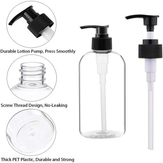 300ml Hand Pump Empty Plastic Bottles  – Refillable & Reusable Containers for Dish Wash, Handwash ,Shampoo, Liquid Soap,