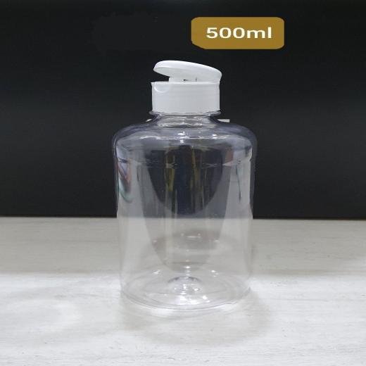 500ml Flip Cap  Empty Plastic Bottles  – Refillable & Reusable Containers for Dish Wash, Handwash ,Shampoo, Liquid Soap,