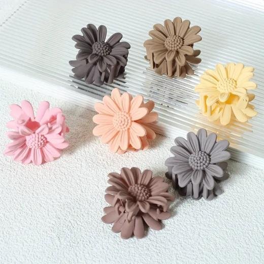 Matte Sunflower Hair Catcher Clips for Women – Medium/Mini (2") Strong Grip Hair Claws For Kids And Girls