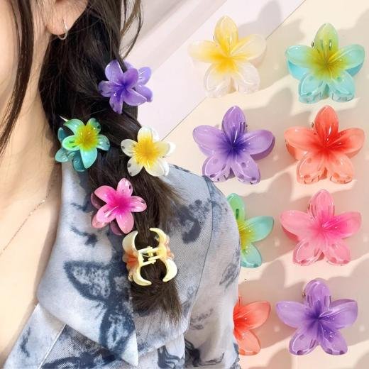 Transperent Flower Hair Catcher Clips for Kids – Mini/Medium (1.5") Strong Grip Hair Claws